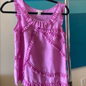 JCrew silk Sleeveless ruffle blouse